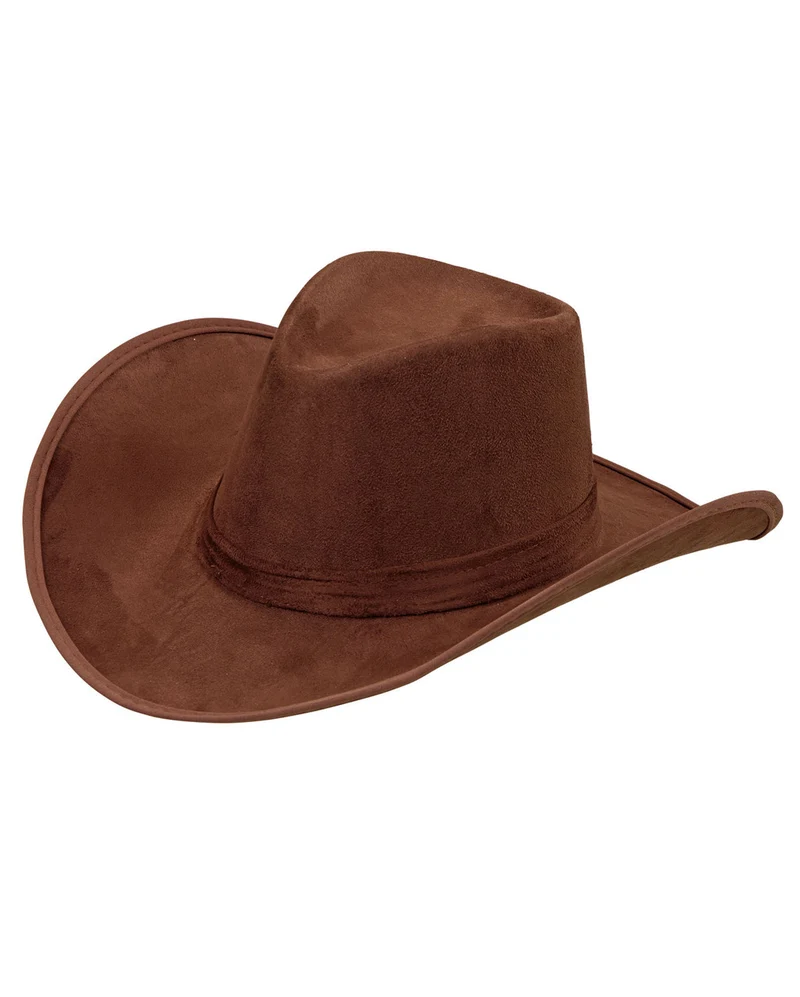 Brauner Cowboy Hut - Wildleder Look