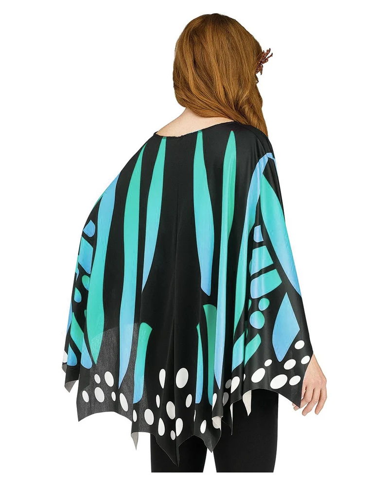 Schmetterlings Flügel Poncho Blau