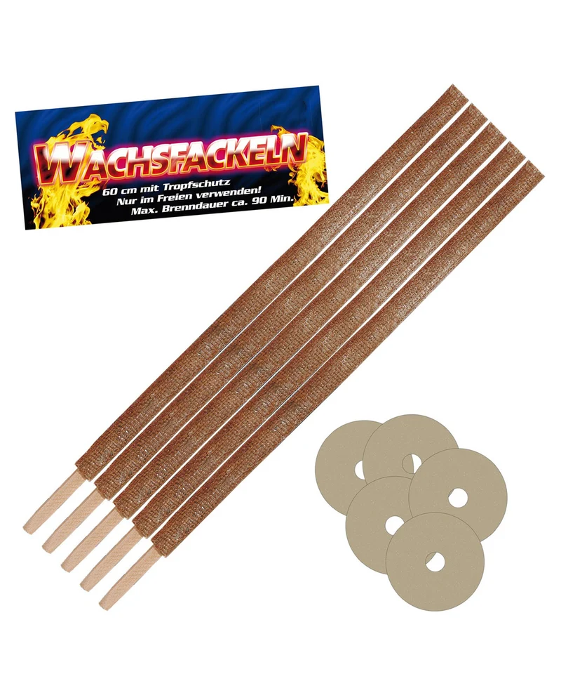 Wachsfackeln 60cm 5 Stück