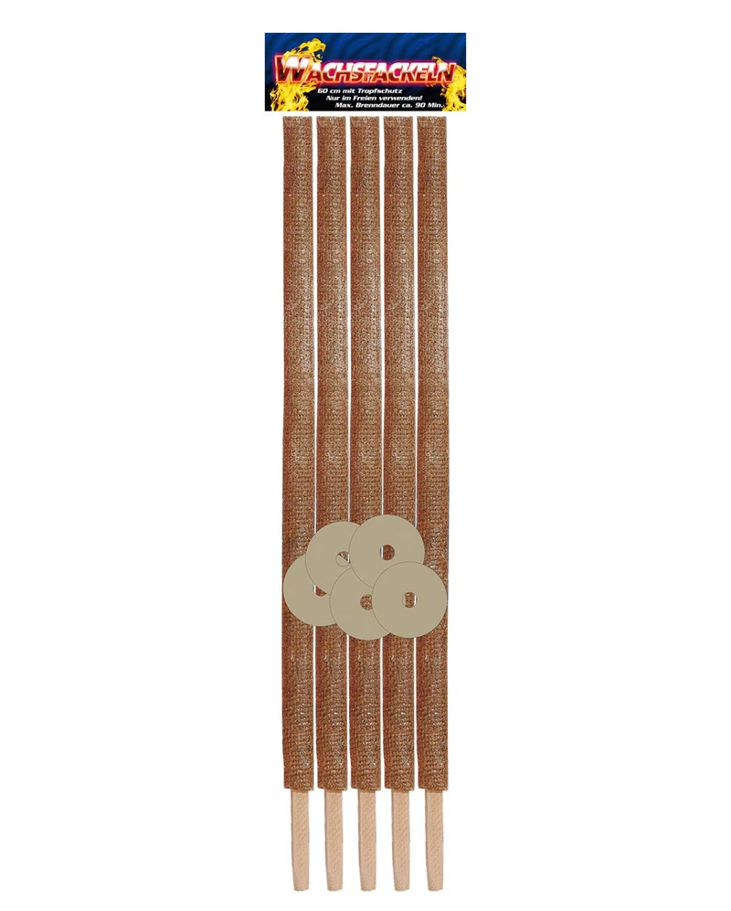 Wachsfackeln 60cm 5 Stück