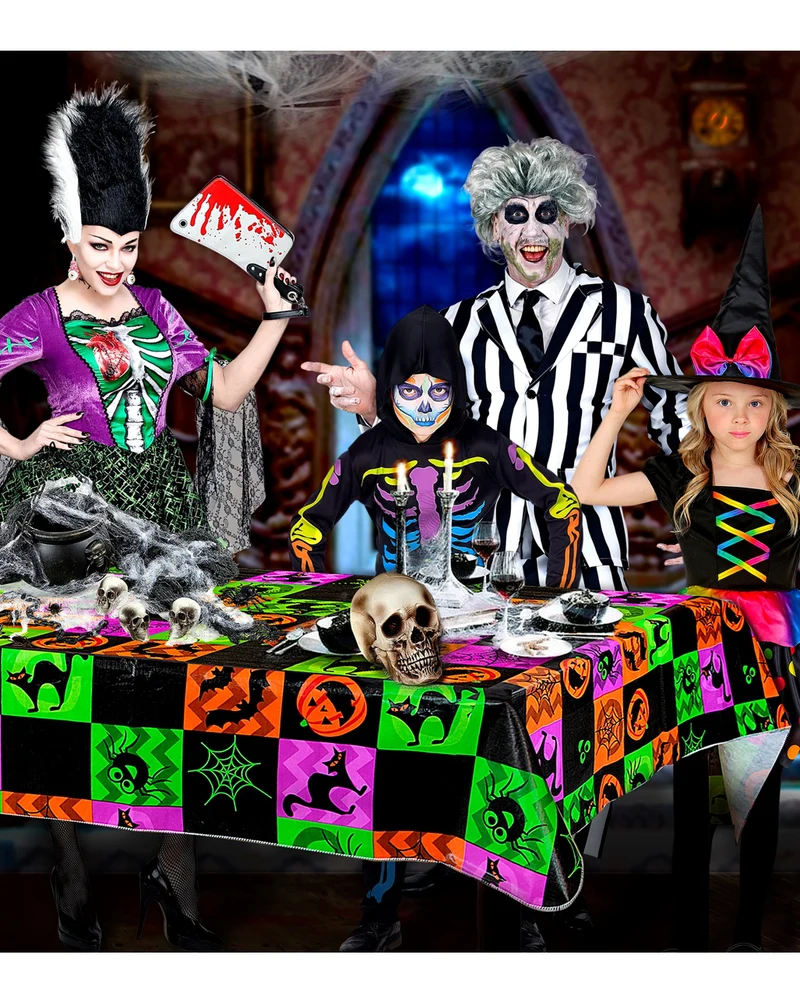 Farbige Halloween Tischdecke