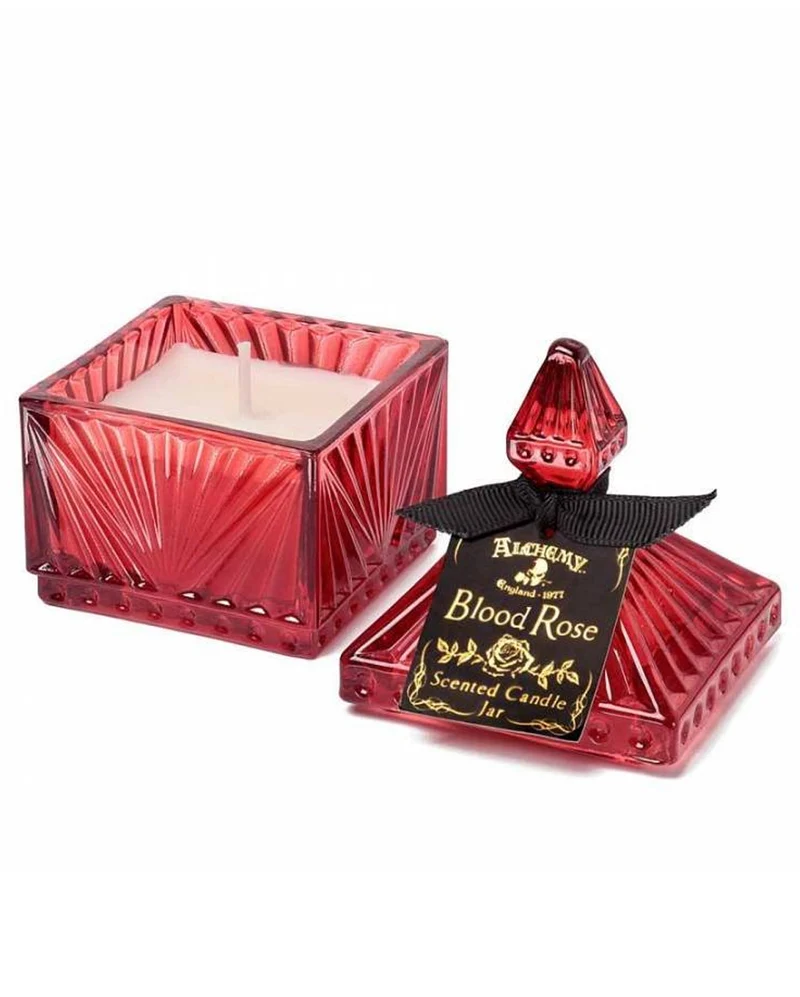 Blutrose Gothic Duftkerze im Antik Glas Small