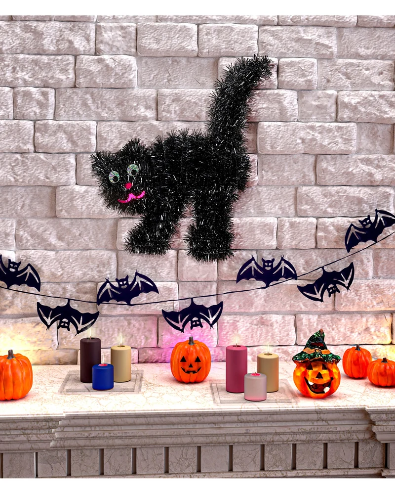 Schwarze Katze aus Lametta