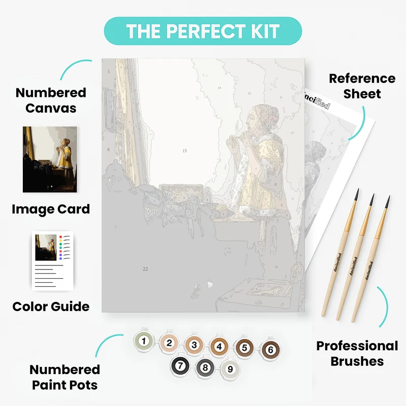 Woman with a Pearl Necklace - Paint by Numbers Kit