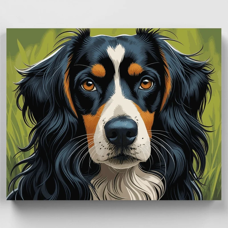 Bernese Mountain Dog Portrait - Paint by Numbers Kit