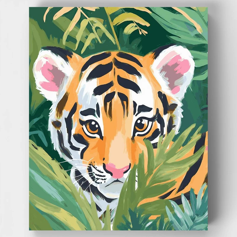 "Tigercub Jungle Mischief" Paint by Numbers Kit