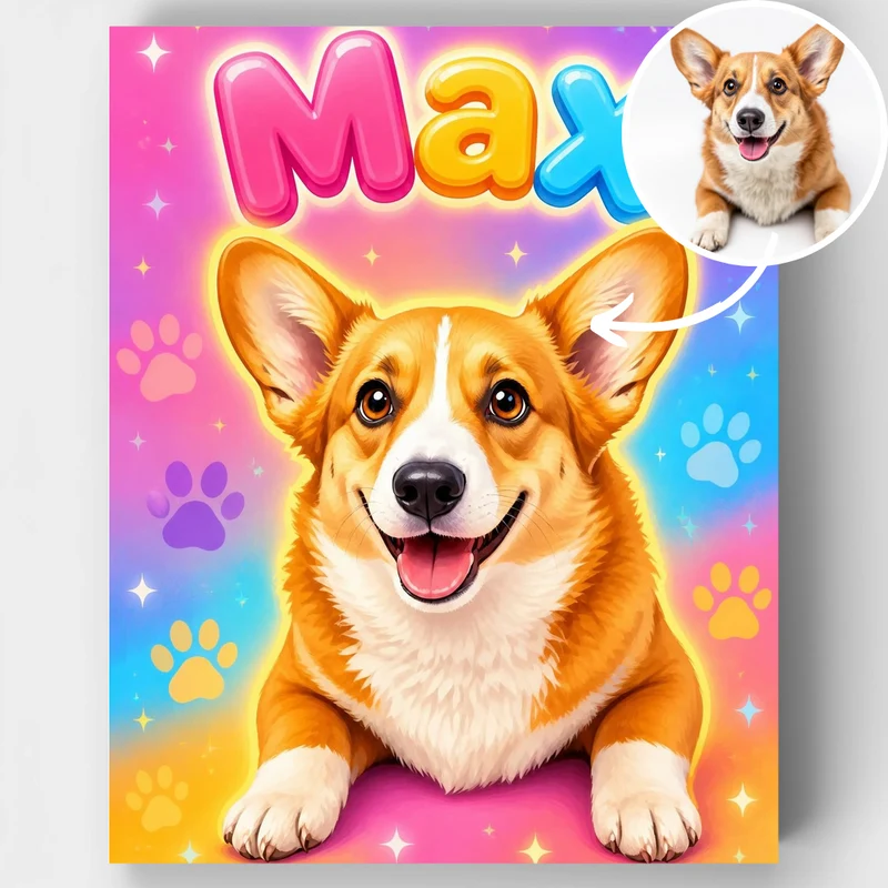 Cheerful Pet - Custom Paint by Numbers Kit