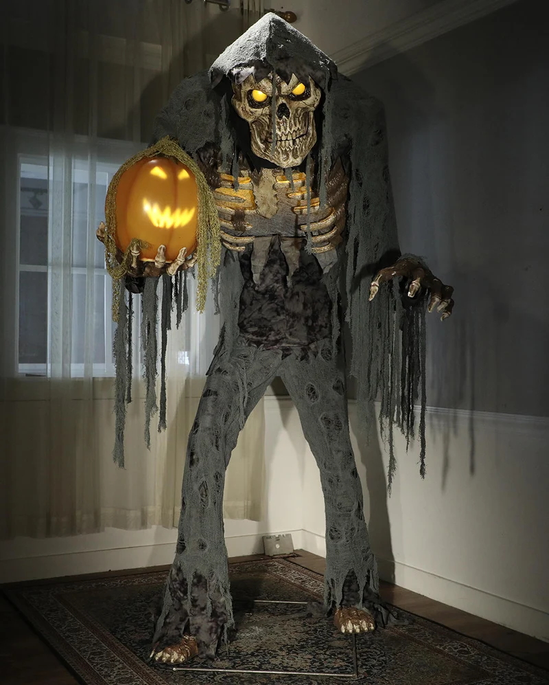 Großer Jack Reaper mit sprechendem Kürbis Halloween Animatronic