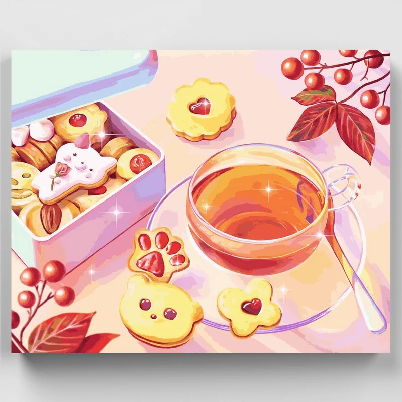 "Tea and Cookies" Paint by Numbers Kit