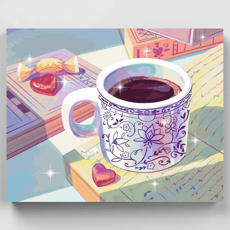 "Coffee at the Library" Paint by Numbers Kit