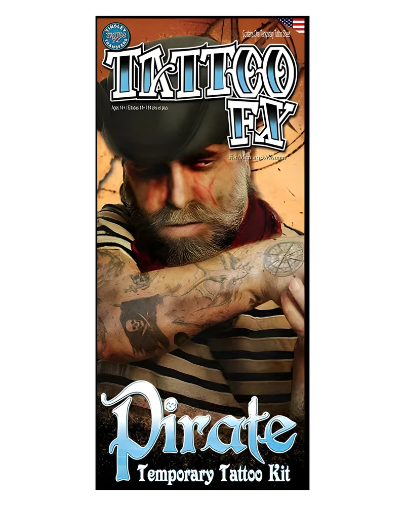 Piraten Motiv Klebetattoo Set