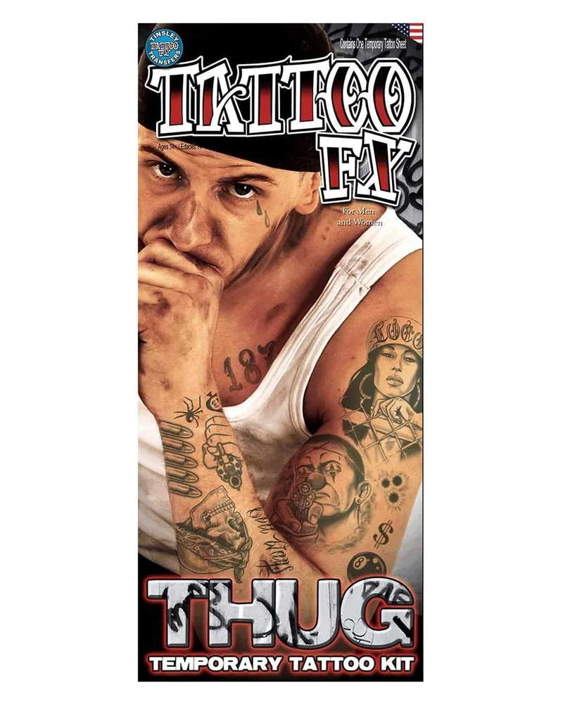 Gangster Motiv Klebetattoo Set
