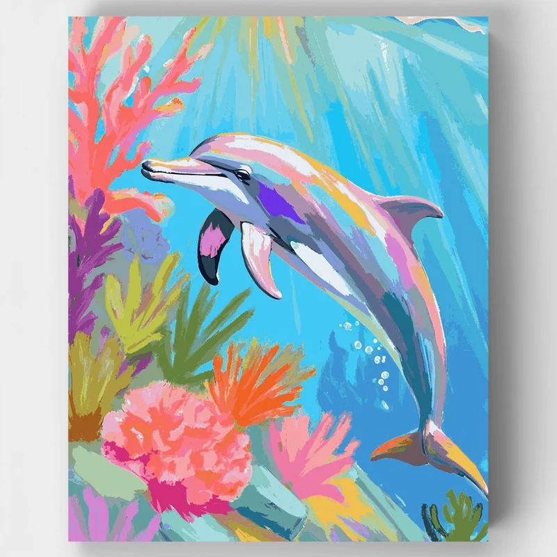 "Dance of the Dolphin" Paint by Numbers Kit