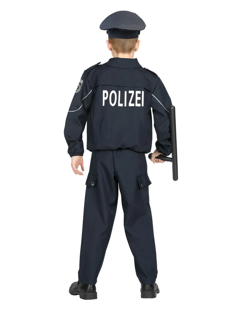 Streifenpolizist Kostüm für Kinder Blau