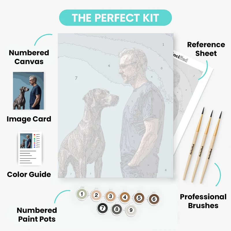 Man and Weimaraner Portrait - Paint by Numbers Kit