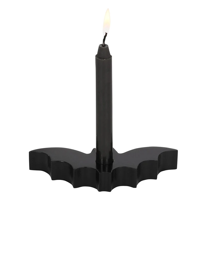 Schwarzer Fledermaus Kerzenhalter