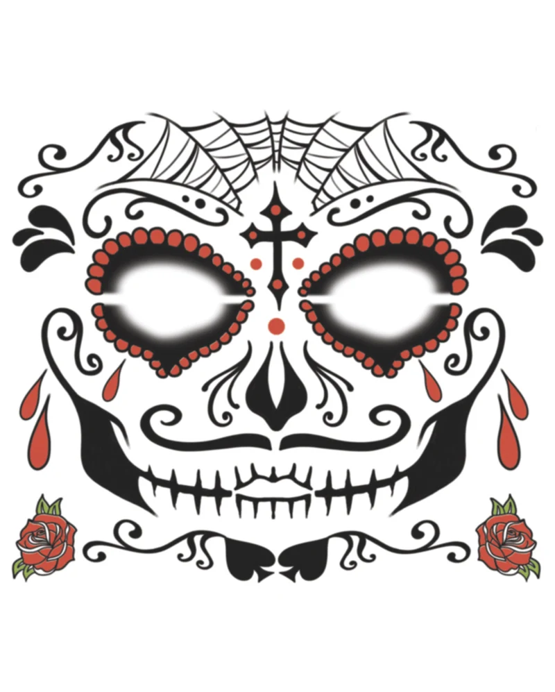 Face Tattoo Sugar Skull männlich