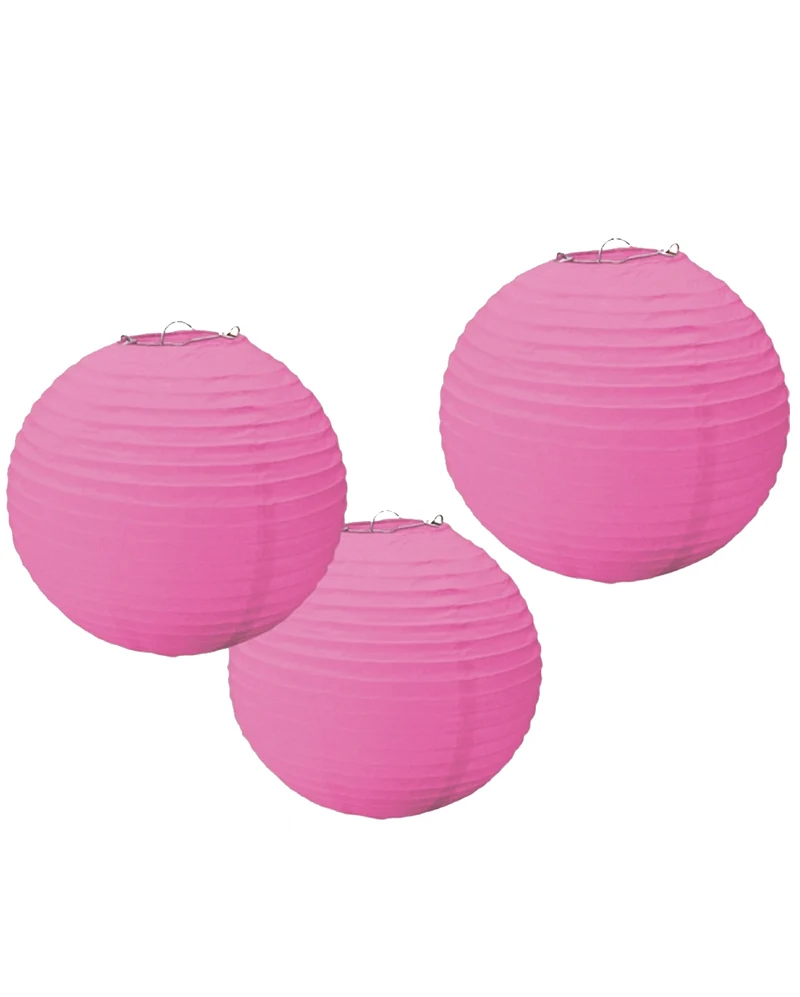 Papier Lampion Set 3 tlg. Pink