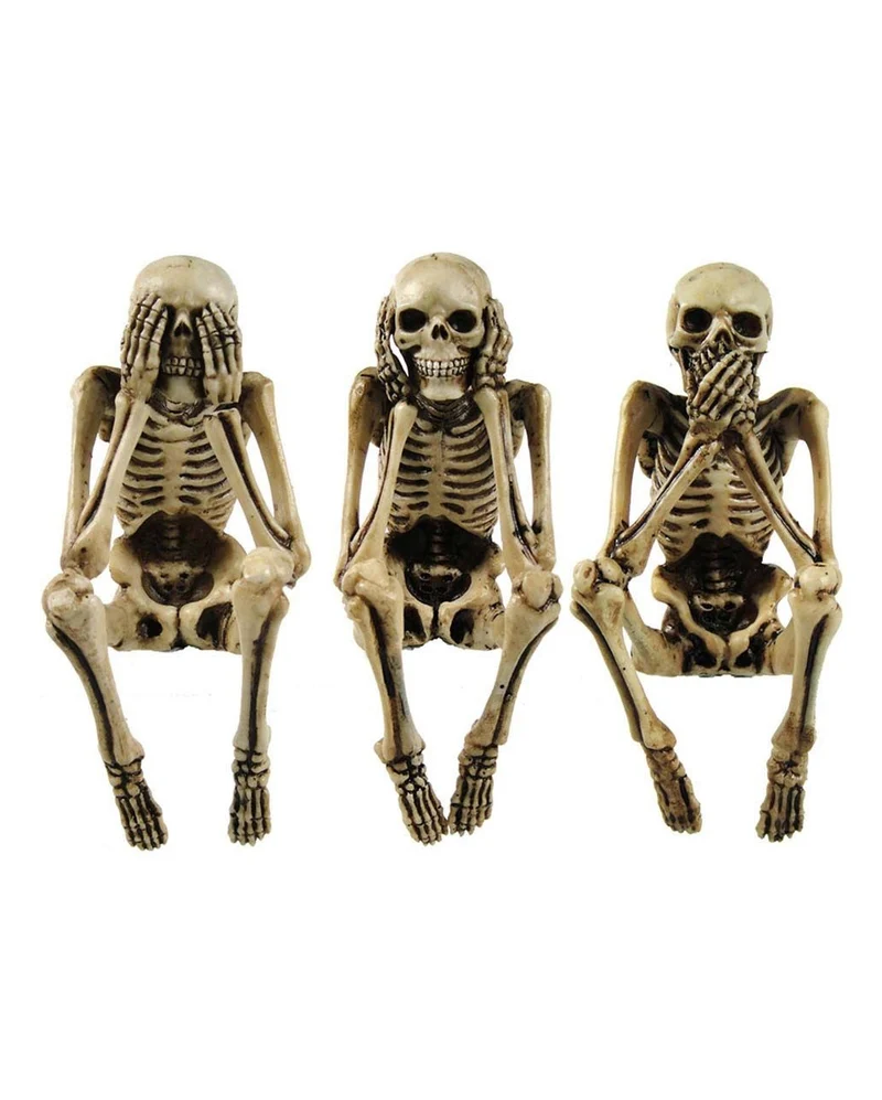 3 Weise Skelett Figuren 10cm