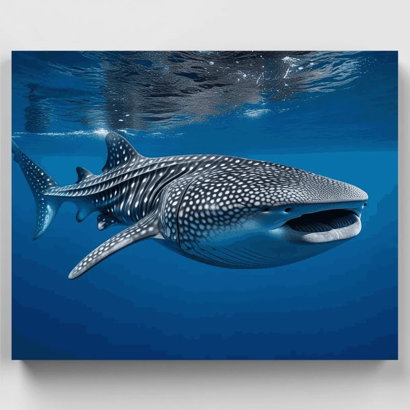 Whale Shark Swimming Underwater - Paint by Numbers Kit