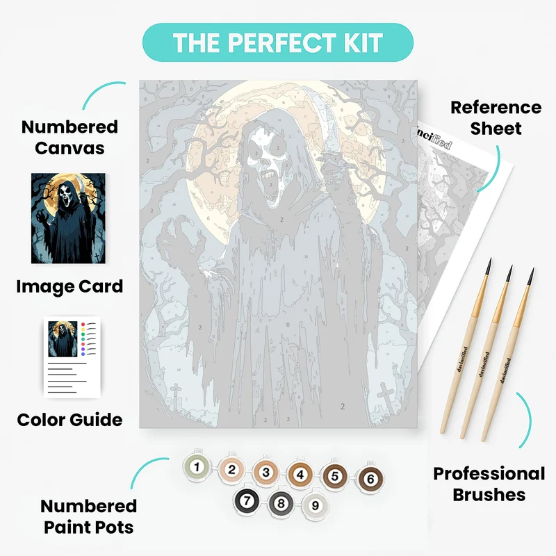 Grim Reaper Halloween Scene - Paint by Numbers Kit