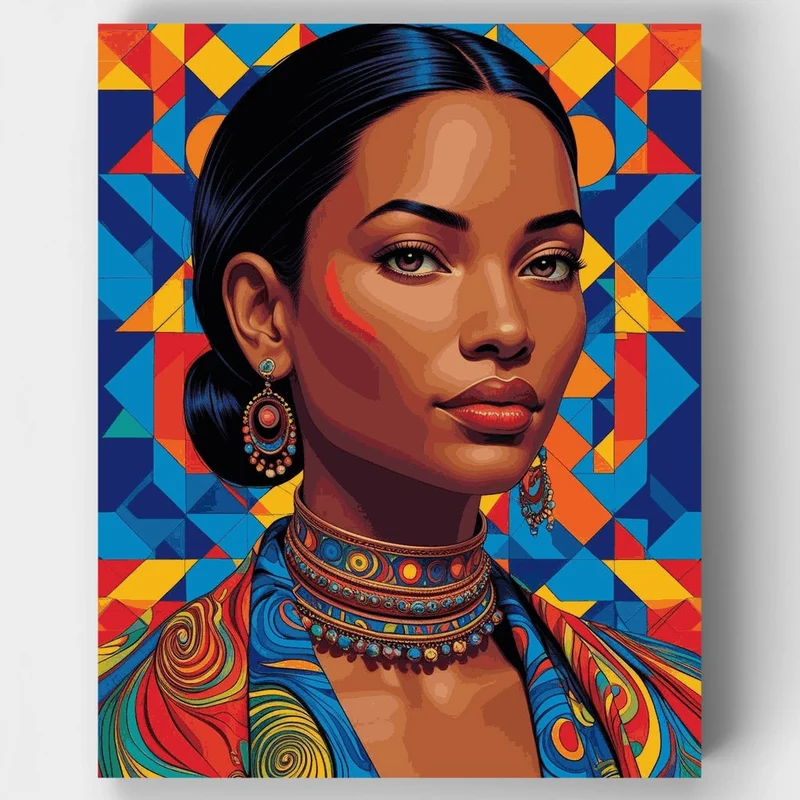 Vibrant African Portrait Woman - Paint by Numbers Kit