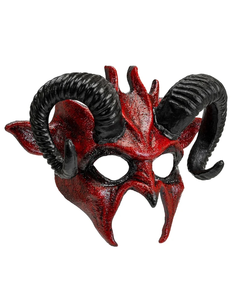 Teuflische Dämonen Maske mit Hörner
