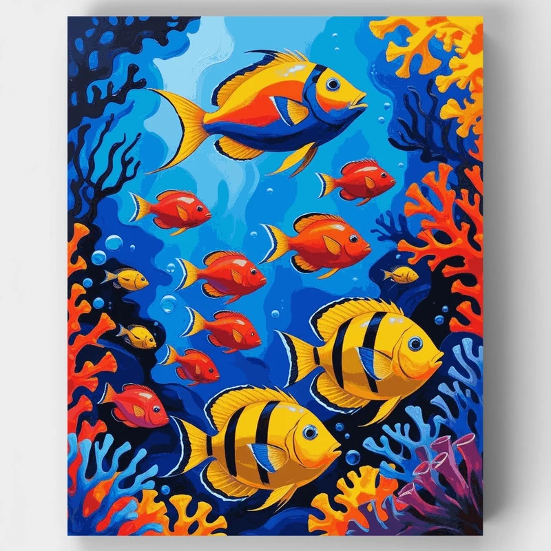 Tropical Fish Coral Paradise - Paint by Numbers Kit
