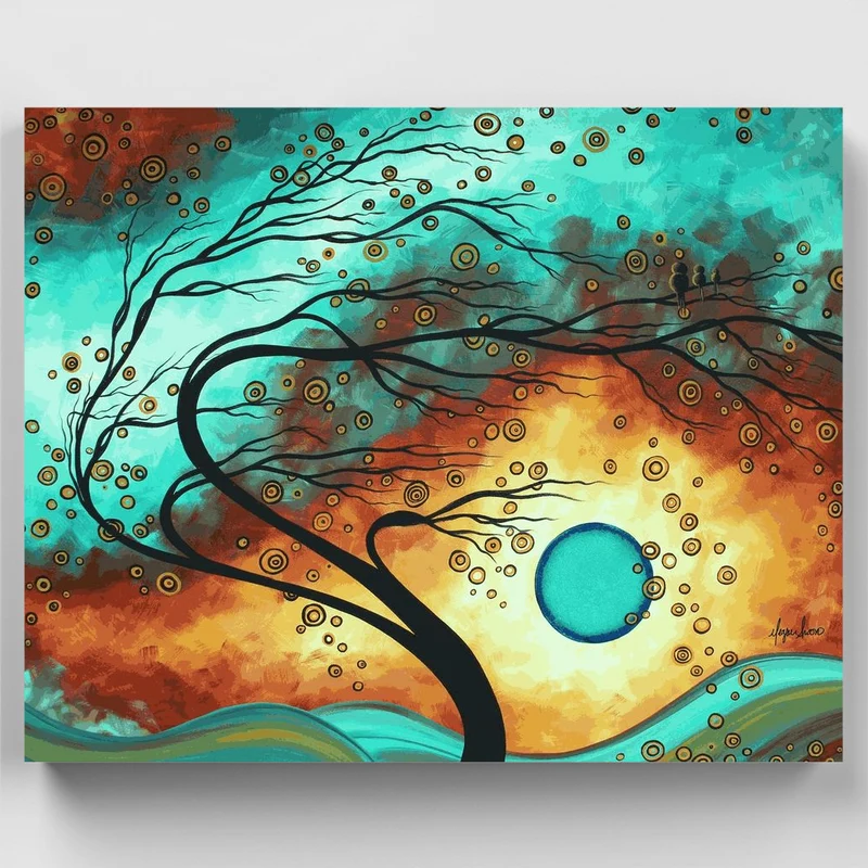 "Family Joy Abstract Landscape Tree" Paint by Numbers Kit