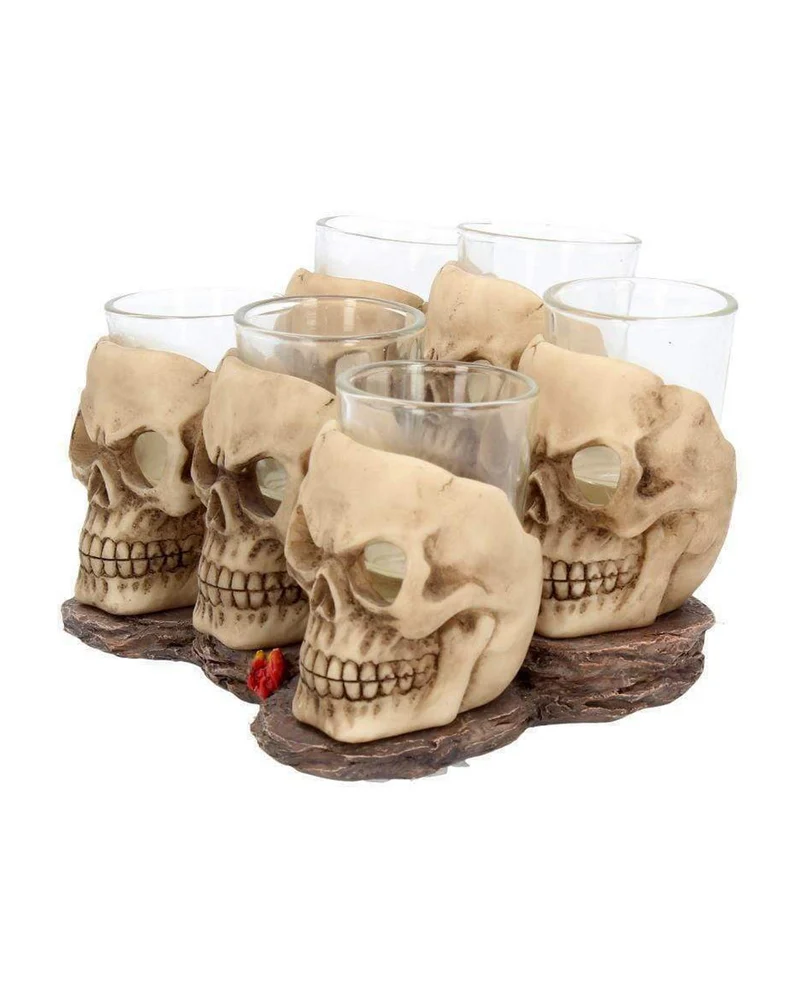 Totenschädel Schnapsglas Set 6 St.