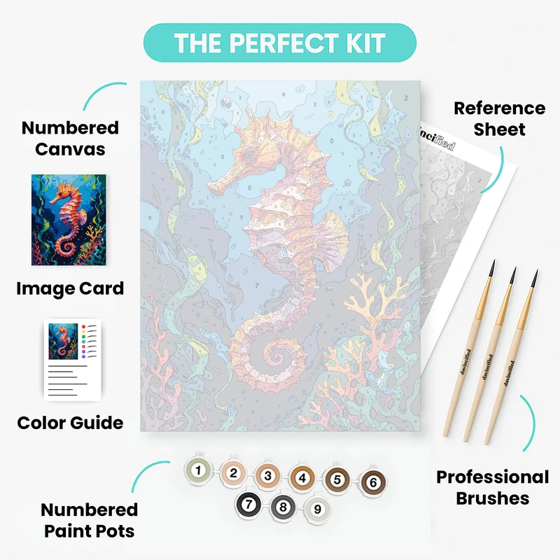 Colorful Seahorse Ocean Paradise - Paint by Numbers Kit