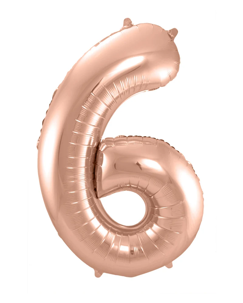 Folienballon Zahl 6 Rose Gold