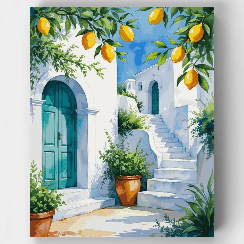 Mediterranean Lemon Courtyard - Paint by Numbers Kit