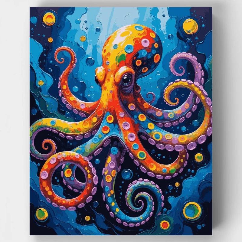 Vibrant Underwater Octopus - Paint by Numbers Kit