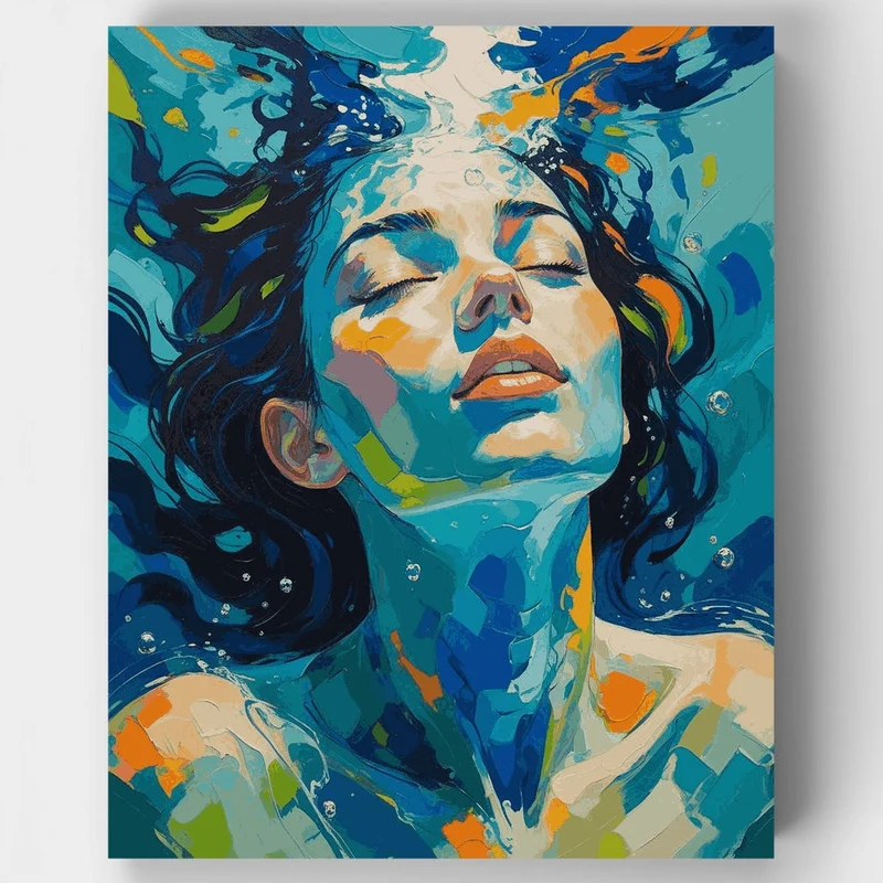 Serene Underwater Portrait - Paint by Numbers Kit