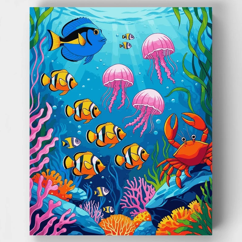 Vibrant Coral Reef Adventure - Paint by Numbers Kit