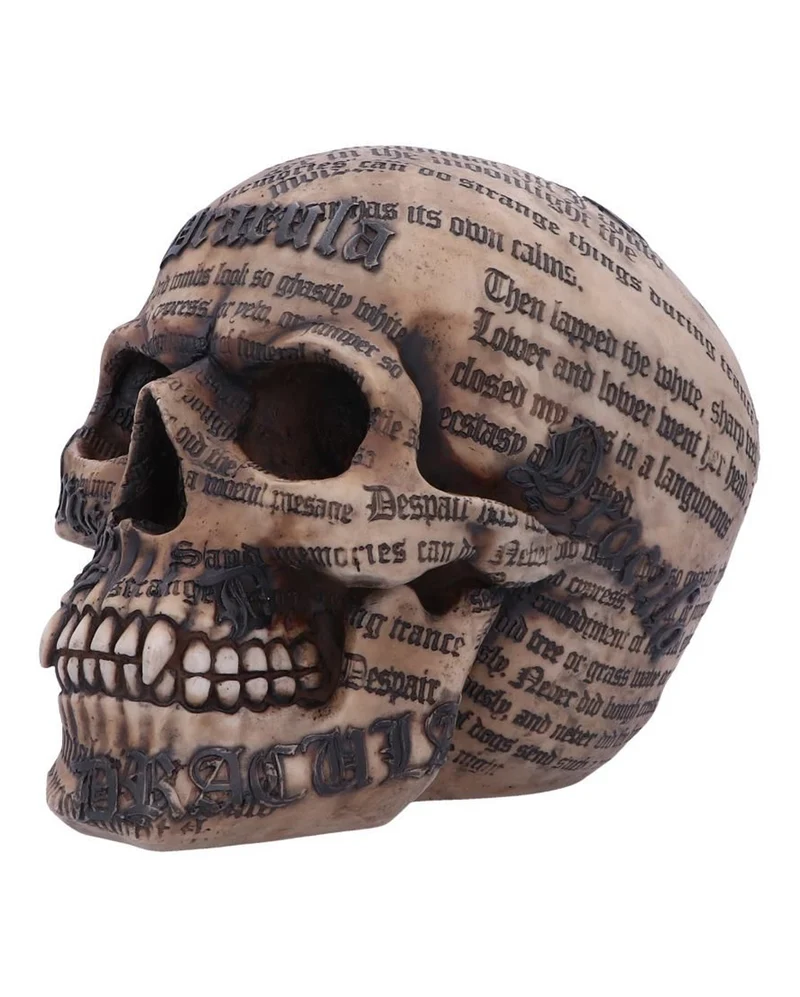 Dracula Totenkopf mit Bram Stoker Zitaten