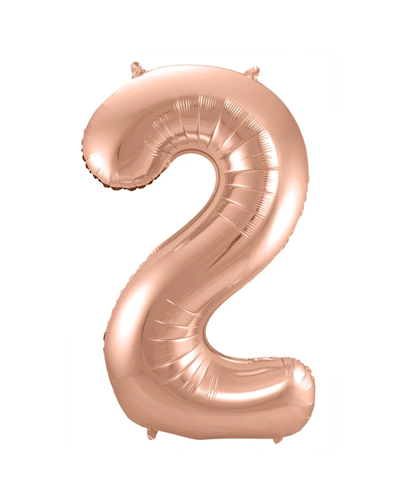 Folienballon Zahl 2 Rose Gold
