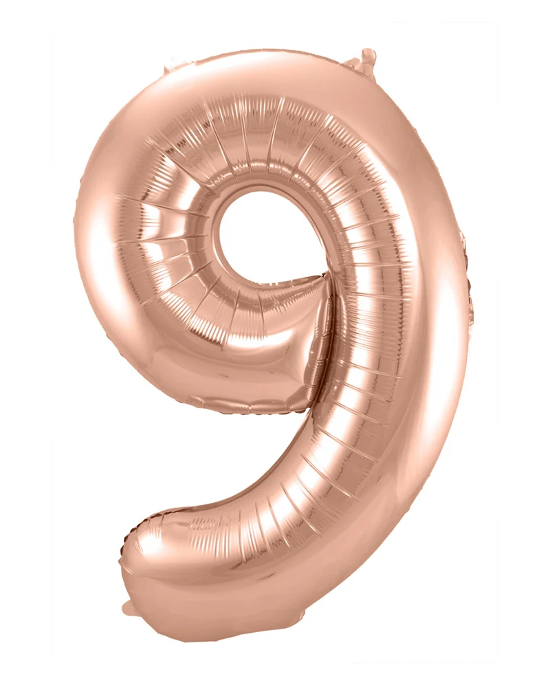 Folienballon Zahl 9 Rose Gold