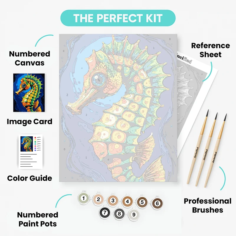 Psychedelic Seahorse Ocean Dream - Paint by Numbers Kit