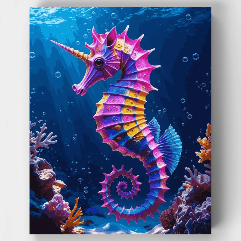Majestic Seahorse Unicorn Fantasy - Paint by Numbers Kit