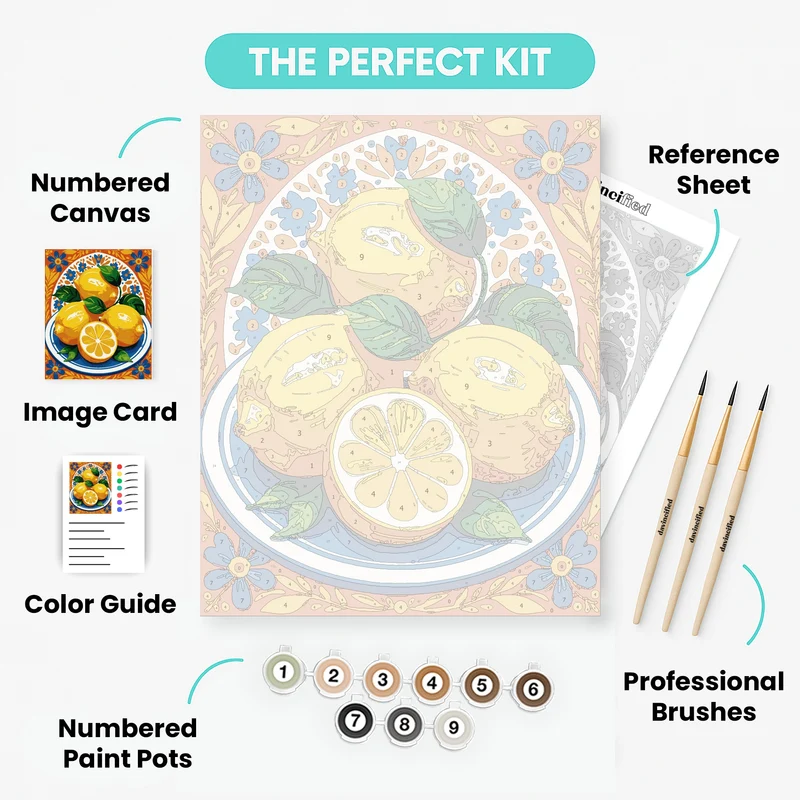 Mediterranean Lemon Bowl - Paint by Numbers Kit