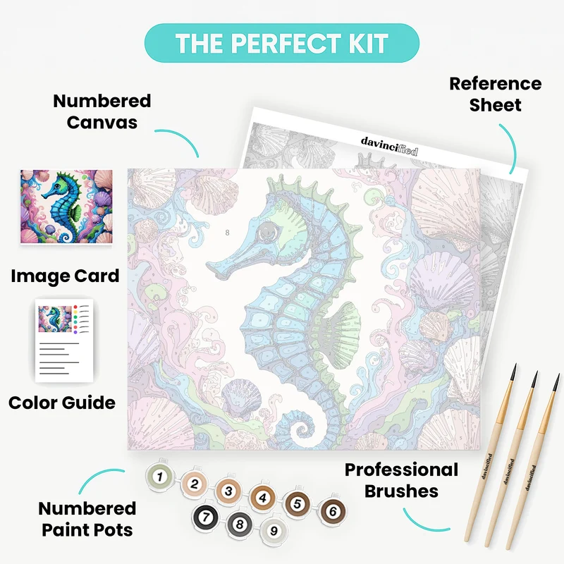 Vibrant Seahorse Fantasy - Paint by Numbers Kit
