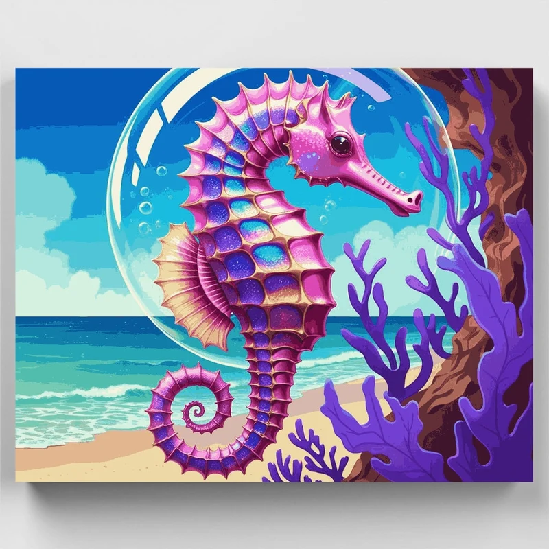Magical Seahorse Underwater Fantasy - Paint by Numbers Kit