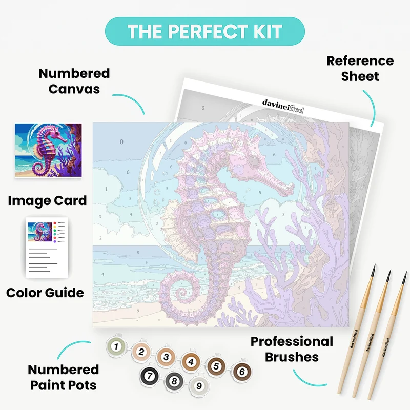 Magical Seahorse Underwater Fantasy - Paint by Numbers Kit