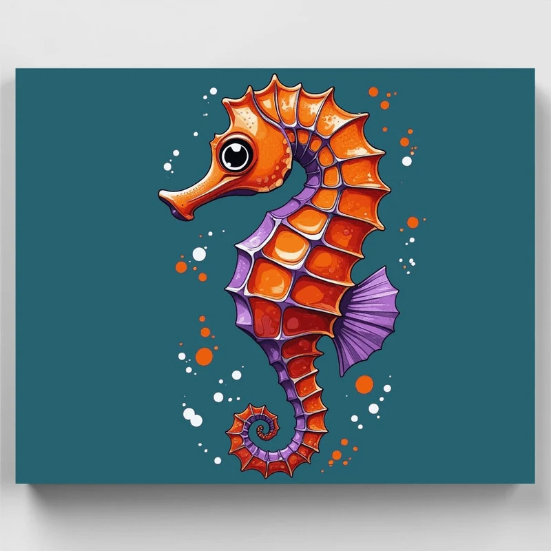 Vibrant Seahorse - Paint by Numbers Kit