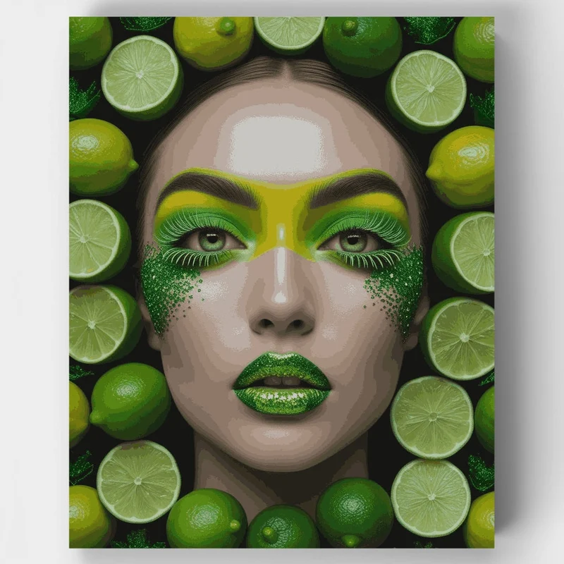 Lime Beauty Portrait - Paint by Numbers Kit
