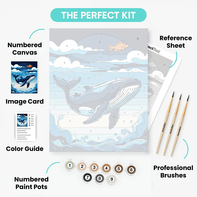 Majestic Whale Ocean Adventure - Paint by Numbers Kit