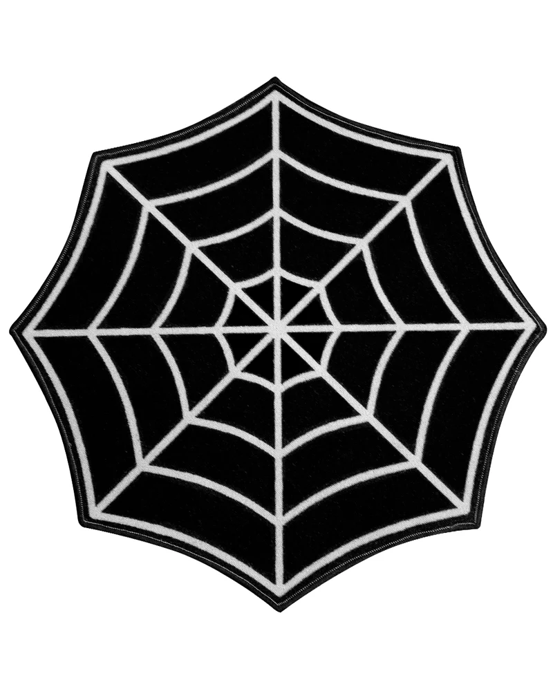 Schwarzweißer Spinnennetz Teppich