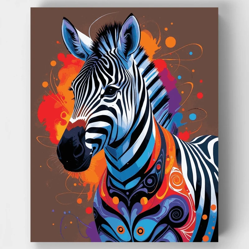 Vibrant Zebra Art - Paint by Numbers Kit